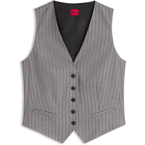 Gilet à rayures tennis avec devant boutonné - HUGO - Modalova