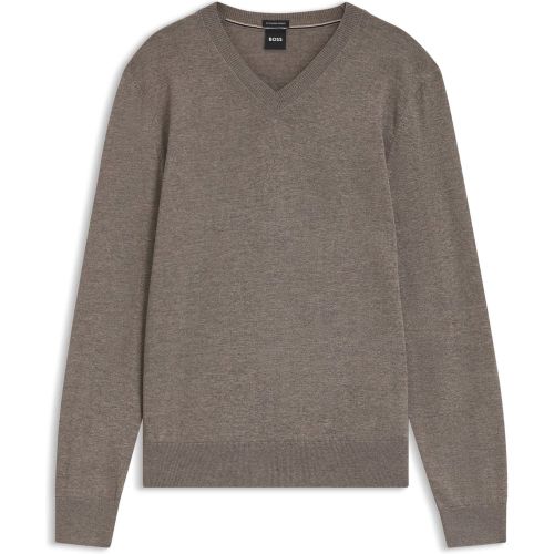 Pull à col V en laine mérinos extra fine - Boss - Modalova