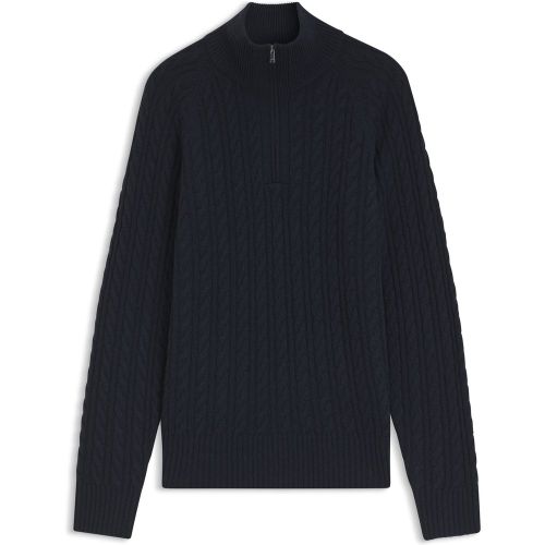 Pull à encolure zippée avec motif torsadé partout - Boss - Modalova