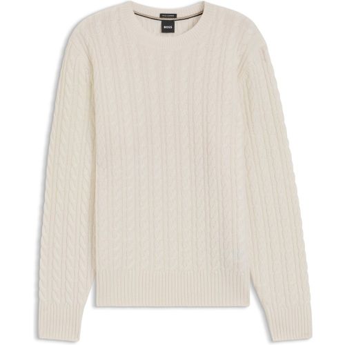 Pull en maille torsadée en laine vierge et cachemire - Boss - Modalova