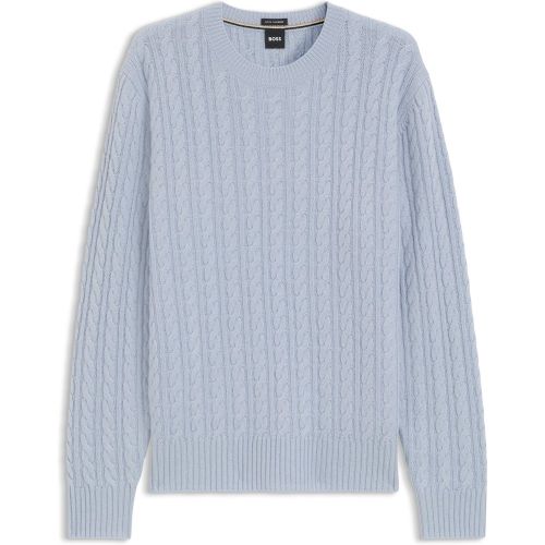Pull en maille torsadée en laine vierge et cachemire - Boss - Modalova