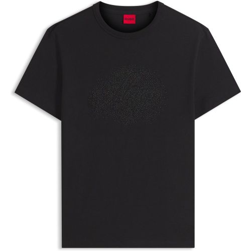 T-shirt en jersey de coton avec logo en strass - HUGO - Modalova