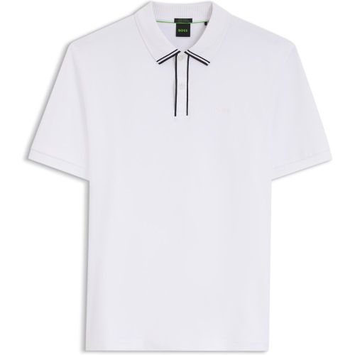 Polo en coton interlock avec finitions rayées - Boss - Modalova