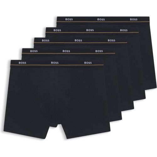 Lot de cinq boxers longs en coton stretch - Boss - Modalova
