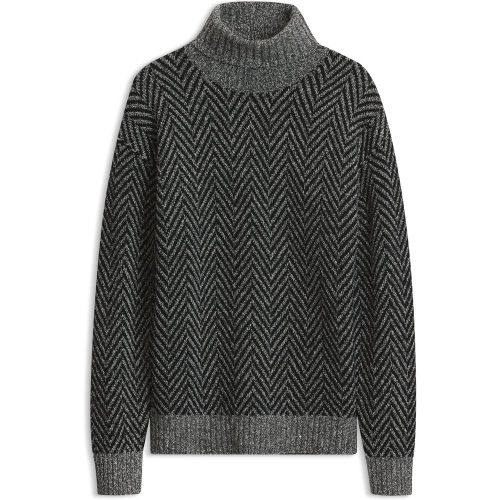 Pull Relaxed à col cheminée en maille à chevrons - HUGO - Modalova