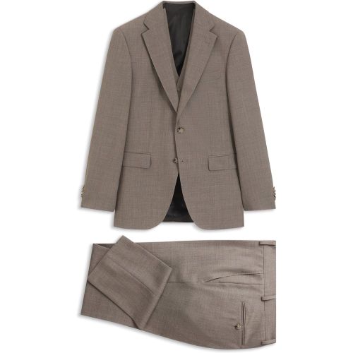Costume trois pièces Regular en sergé de laine vierge - Boss - Modalova
