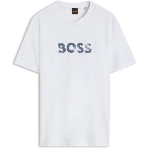 T-shirt en jersey de coton à logo artistique - Boss - Modalova