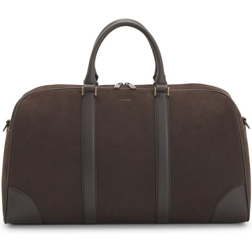 Sac de voyage en cuir recyclé avec bandoulière amovible - HUGO - Modalova