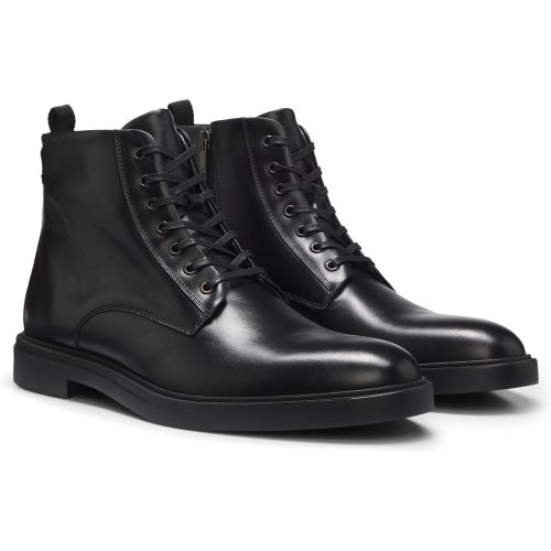 Bottines à lacets en cuir avec fermeture éclair latérale - Boss - Modalova