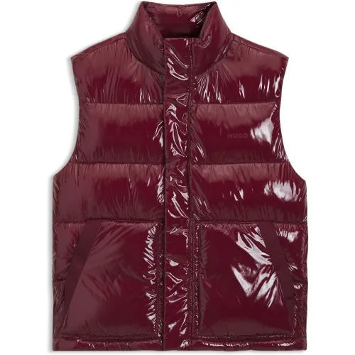 Veste matelassée sans manches à effet brillant avec poches thermocollées - HUGO - Modalova