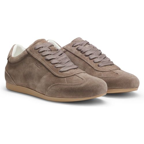 Baskets en cuir suédé avec logos - Boss - Modalova