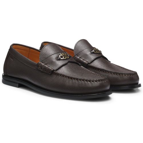 Mocassins en cuir grainé - HUGO - Modalova