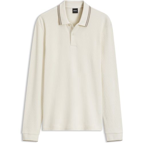 Polo en coton stretch à la structure gaufrée - Boss - Modalova