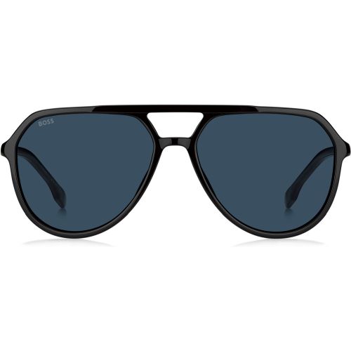 Lunettes de soleil en acétate avec insert de logo métallique - Boss - Modalova