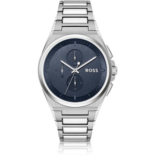 Montre chronographe avec cadran bleu et bracelet à maillons - Boss - Modalova