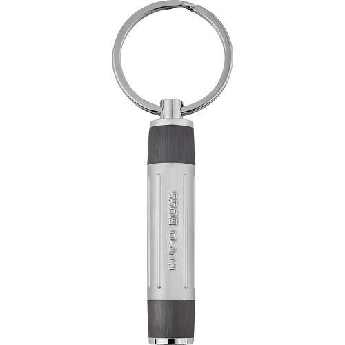 Porte-clés avec placage bruni orné de détails côtelés et d’un logo en 3D - Boss - Modalova