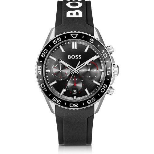 Montre chronographe à cadran et bracelet en silicone - Boss - Modalova