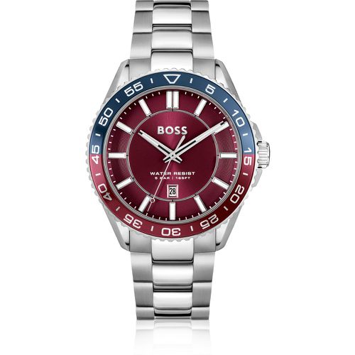 Montre ée à cadran rouge et lunette rotative - Boss - Modalova