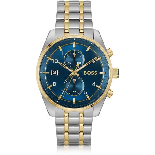 Montre chronographe bicolore à cadran bleu - Boss - Modalova