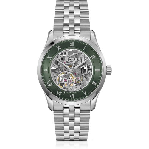 Montre automatique en acier inoxydable à cadran squelette - Boss - Modalova