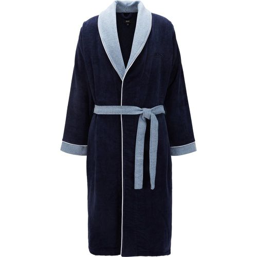 Robe de chambre mixte en velours de coton à finitions contrastantes - Boss - Modalova
