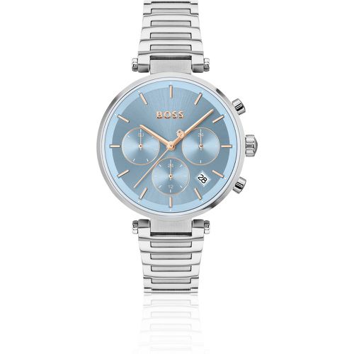 Montre en acier inoxydable avec boîtier en T et cadran brossé bleu layette - Boss - Modalova