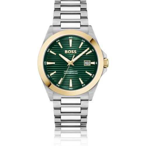 STRIKE Montre dorée et ée à cadran vert strié - Boss - Modalova