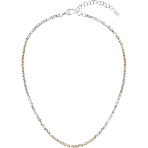 Collier ajustable avec strass transparents et couleur champagne - Boss - Modalova