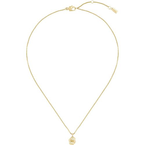 Collier doré avec pendentif à monogramme Double B - Boss - Modalova