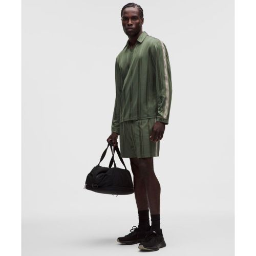 “ Short d'entraÃ®nement en maille rayÃ©e sans doublures â€“ 18 cm â€“ Vert â€“ Taille L - lululemon - Modalova