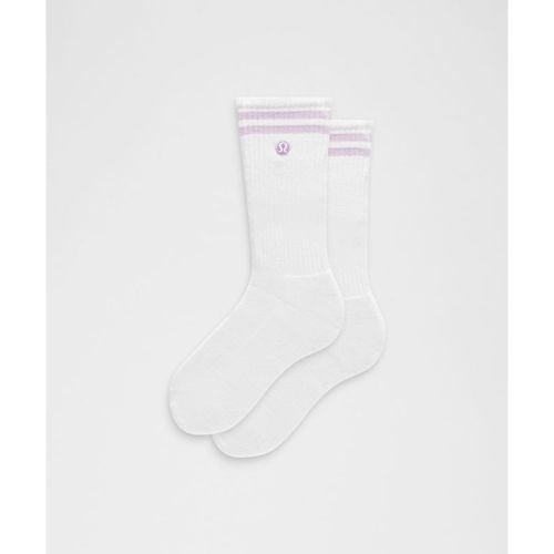 “ Chaussettes Daily Essential unisexes Stripe â€“ Blanc â€“ Taille L - lululemon - Modalova