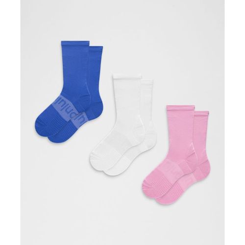 “ Chaussettes montantes Power Stride unisexes Lot de 3 â€“ Blue/Blanc â€“ Taille L - lululemon - Modalova