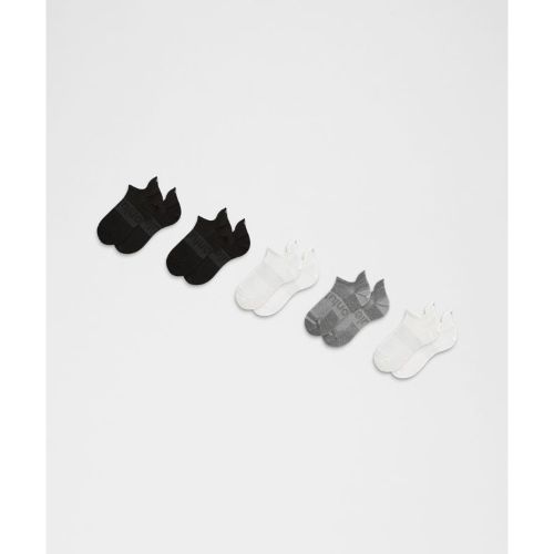 “ Chaussettes unisexes Power Stride avec languette Lot de 5 â€“ Blanc/Gris/Noir â€“ Taille L - lululemon - Modalova