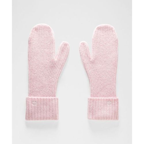 “ Moufles en maille cÃ´telÃ©e Ã  large revers â€“ Rose â€“ Taille XS/S - lululemon - Modalova