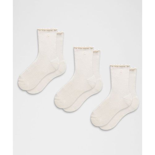 “ Chaussettes unisexes mi-hautes Ã  bordure ondulÃ©e 3 paires â€“ Taille XL - lululemon - Modalova