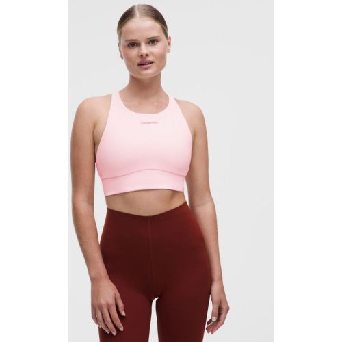 “ BrassiÃ¨re Energy longue Ã  encolure haute Maintien moyen, bonnets B-D Evolve Logos â€“ Rose â€“ Taille 2XS - lululemon - Modalova
