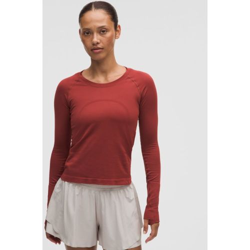 “ Haut manches longues Swiftly Tech 2.0 Longueur tailles â€“ Rouge â€“ Taille 12 - lululemon - Modalova