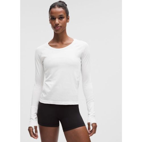 “ Haut manches longues Swiftly Tech 2.0 Longueur tailles â€“ Blanc â€“ Taille 10 - lululemon - Modalova
