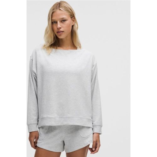 “ Haut BeCalm oversize Ã  manches longues et col bateaus â€“ Light Gris â€“ Taille XS - lululemon - Modalova