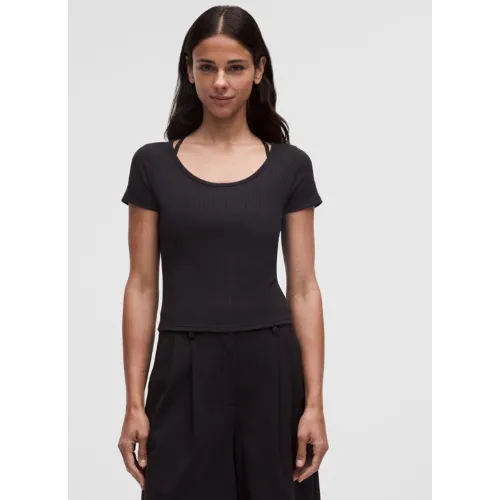 “ T-Shirt Hold Tight micro-cÃ´telÃ© Ã  dos croisÃ©s â€“ Taille 14 - lululemon - Modalova