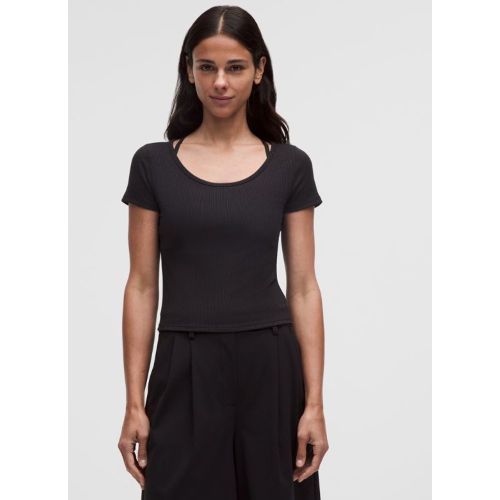 “ T-Shirt Hold Tight micro-cÃ´telÃ© Ã  dos croisÃ©s â€“ Taille 4 - lululemon - Modalova