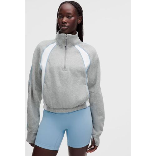 “ Sweat demi-zippÃ© dÃ©contractÃ© Scuba Colourblocks â€“ Gris/Blanc/Blue â€“ Taille XS - lululemon - Modalova