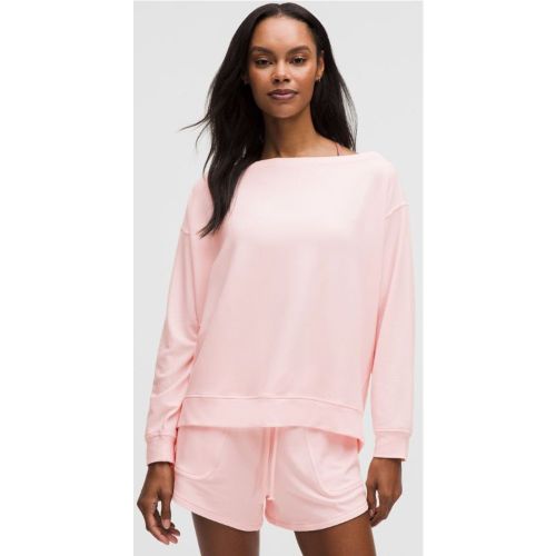 “ Haut BeCalm oversize Ã  manches longues et col bateaus â€“ Rose â€“ Taille M - lululemon - Modalova