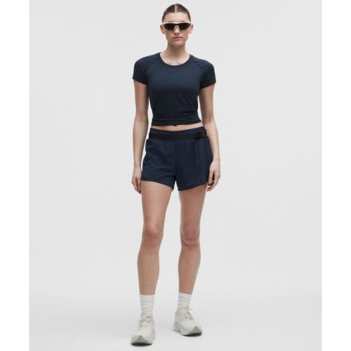 “ Short Hotty Hot doublÃ© taille hautes â€“ 10 cm â€“ Bleu â€“ Taille 14 - lululemon - Modalova