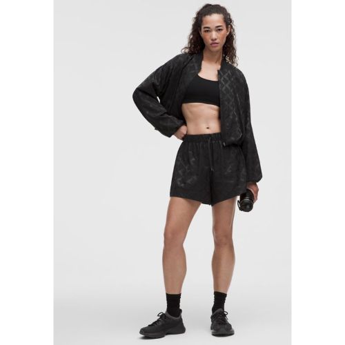 “ Short de survÃªtement taille haute en satin monogrammÃ©s â€“ 10 cm â€“ Noir â€“ Taille S - lululemon - Modalova
