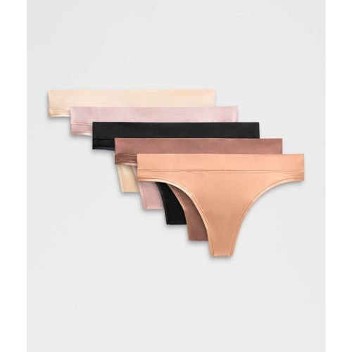 “ String UnderEase taille mi-haute Lot de 5s â€“ Noir/Rose â€“ Taille XS - lululemon - Modalova