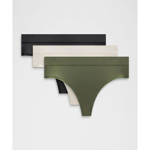 “ String UnderEase taille haute Lot de 3s â€“ Noir/Vert â€“ Taille XL - lululemon - Modalova