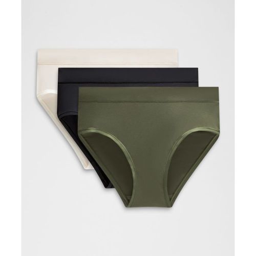 “ Culotte bikini UnderEase taille haute Lot de 3s â€“ Noir/Vert â€“ Taille M - lululemon - Modalova