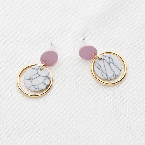 Boucles d'oreilles en anneau en marbre - SHEIN - Modalova