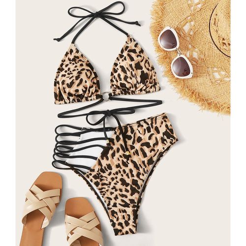 Bikini avec imprimé léopard et ras-du-cou - SHEIN - Modalova